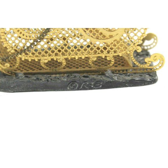 Pewter Ore Christmas Reindeer Pulling Sleigh With Puppy & Holiday Presents - Picture 7 of 7